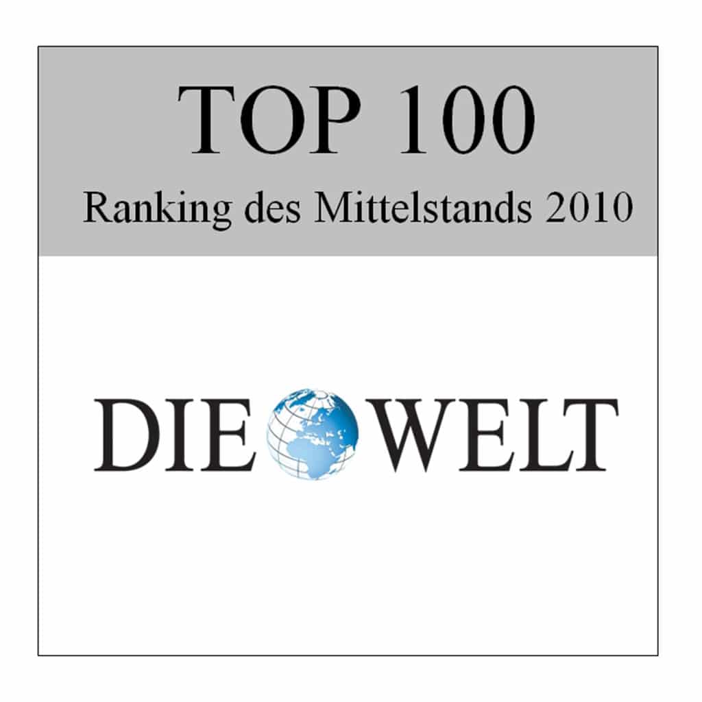 Auszeichnung Top 100 des deutschen Mittelstands 2010 für Schwank.