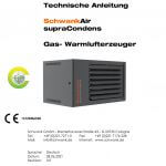 Deckblatt der technischen Anleitung für kondensierende Warmlufterzeuger.